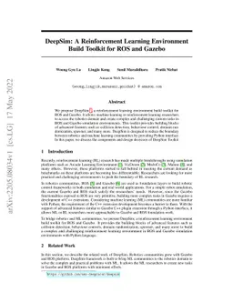 DeepSim: A Reinforcement Learning Environment Build Toolkit for ROS and
  Gazebo