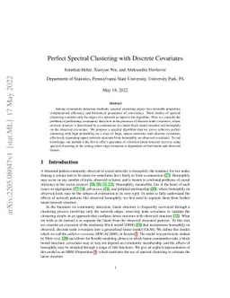 Perfect Spectral Clustering with Discrete Covariates