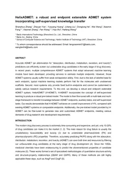 HelixADMET: a robust and endpoint extensible ADMET system incorporating
  self-supervised knowledge transfer