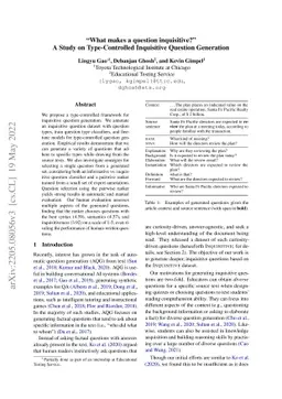 "What makes a question inquisitive?" A Study on Type-Controlled
  Inquisitive Question Generation