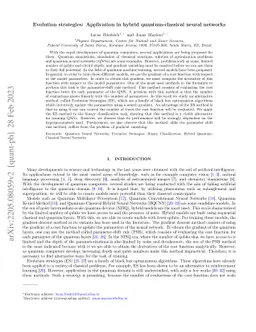 Evolution strategies: Application in hybrid quantum-classical neural
  networks