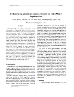 Collaborative Attention Memory Network for Video Object Segmentation