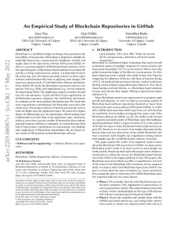 An Empirical Study of Blockchain Repositories in GitHub