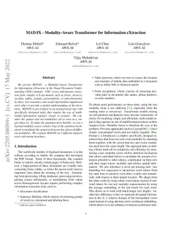 MATrIX -- Modality-Aware Transformer for Information eXtraction