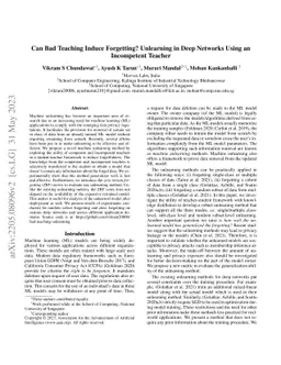 Can Bad Teaching Induce Forgetting? Unlearning in Deep Networks using an
  Incompetent Teacher