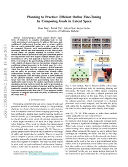 Planning to Practice: Efficient Online Fine-Tuning by Composing Goals in
  Latent Space