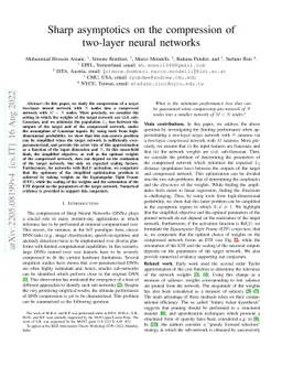 Sharp asymptotics on the compression of two-layer neural networks