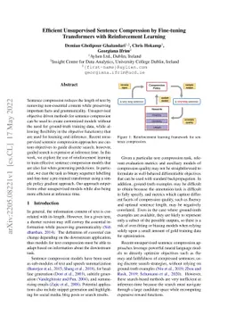 Efficient Unsupervised Sentence Compression by Fine-tuning Transformers
  with Reinforcement Learning