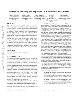 Detection Masking for Improved OCR on Noisy Documents
