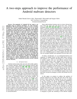 A two-steps approach to improve the performance of Android malware
  detectors