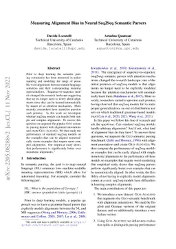 Measuring Alignment Bias in Neural Seq2Seq Semantic Parsers