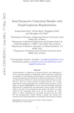 Semi-Parametric Contextual Bandits with Graph-Laplacian Regularization