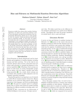 Bias and Fairness on Multimodal Emotion Detection Algorithms