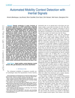 Automated Mobility Context Detection with Inertial Signals