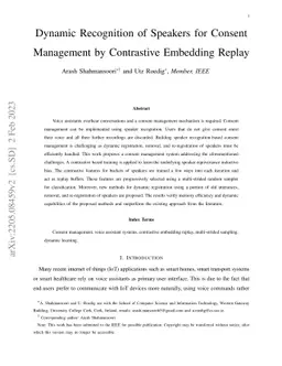Dynamic Recognition of Speakers for Consent Management by Contrastive
  Embedding Replay