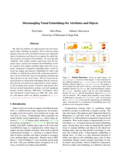Disentangling Visual Embeddings for Attributes and Objects