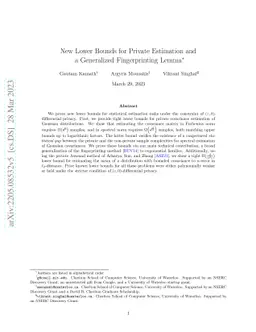 New Lower Bounds for Private Estimation and a Generalized Fingerprinting
  Lemma