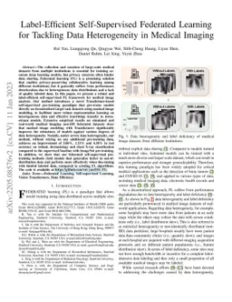 Label-Efficient Self-Supervised Federated Learning for Tackling Data
  Heterogeneity in Medical Imaging