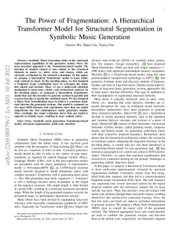 The Power of Fragmentation: A Hierarchical Transformer Model for
  Structural Segmentation in Symbolic Music Generation