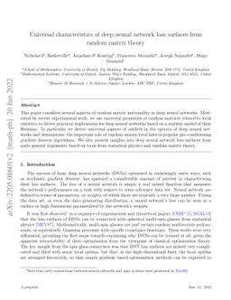 Universal characteristics of deep neural network loss surfaces from
  random matrix theory
