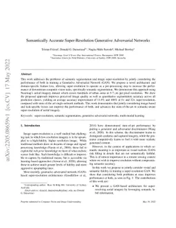 Semantically Accurate Super-Resolution Generative Adversarial Networks