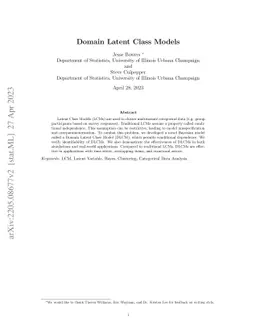 Dependent Latent Class Models