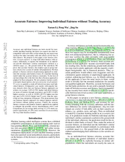 Accurate Fairness: Improving Individual Fairness without Trading
  Accuracy