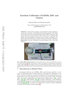 Extrinsic Calibration of LiDAR, IMU and Camera