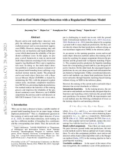 End-to-End Multi-Object Detection with a Regularized Mixture Model