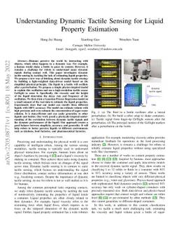 Understanding Dynamic Tactile Sensing for Liquid Property Estimation