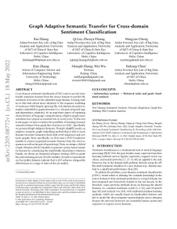 Graph Adaptive Semantic Transfer for Cross-domain Sentiment
  Classification