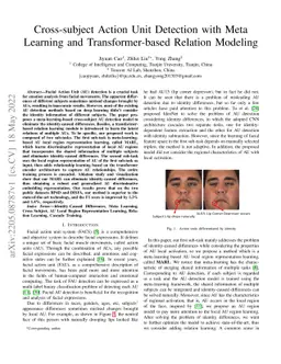 Cross-subject Action Unit Detection with Meta Learning and
  Transformer-based Relation Modeling