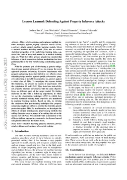 Lessons Learned: Defending Against Property Inference Attacks