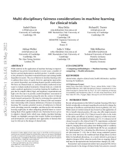Multi-disciplinary fairness considerations in machine learning for
  clinical trials