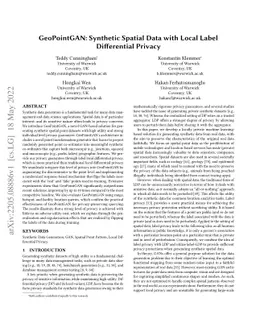GeoPointGAN: Synthetic Spatial Data with Local Label Differential
  Privacy
