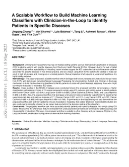 A Scalable Workflow to Build Machine Learning Classifiers with
  Clinician-in-the-Loop to Identify Patients in Specific Diseases