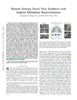 Remote Sensing Novel View Synthesis with Implicit Multiplane
  Representations