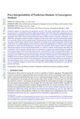 Price Interpretability of Prediction Markets: A Convergence Analysis