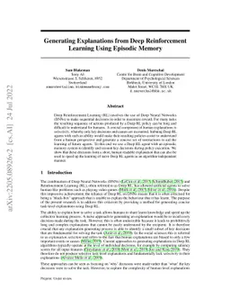 Generating Explanations from Deep Reinforcement Learning Using Episodic
  Memory