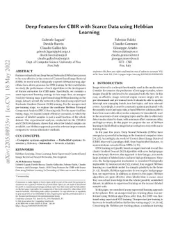 Deep Features for CBIR with Scarce Data using Hebbian Learning