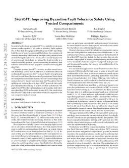 SplitBFT: Improving Byzantine Fault Tolerance Safety Using Trusted
  Compartments