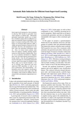 Automatic Rule Induction for Interpretable Semi-Supervised Learning