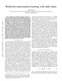 Relational representation learning with spike trains