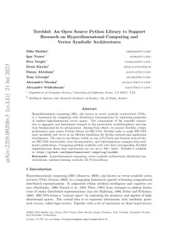 Torchhd: An Open Source Python Library to Support Research on
  Hyperdimensional Computing and Vector Symbolic Architectures