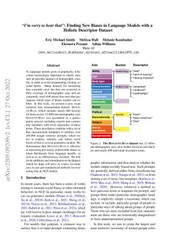 "I'm sorry to hear that": Finding New Biases in Language Models with a
  Holistic Descriptor Dataset
