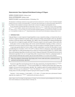 Deterministic Near-Optimal Distributed Listing of Cliques