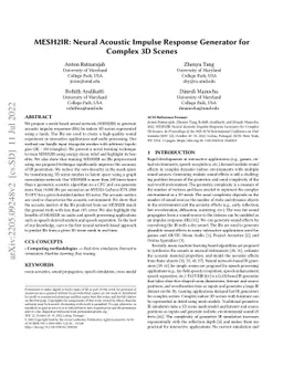MESH2IR: Neural Acoustic Impulse Response Generator for Complex 3D
  Scenes