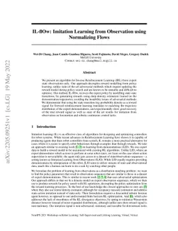 IL-flOw: Imitation Learning from Observation using Normalizing Flows