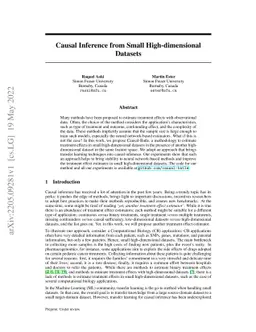 Causal Inference from Small High-dimensional Datasets