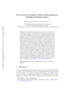 Free Lunch for Surgical Video Understanding by Distilling
  Self-Supervisions